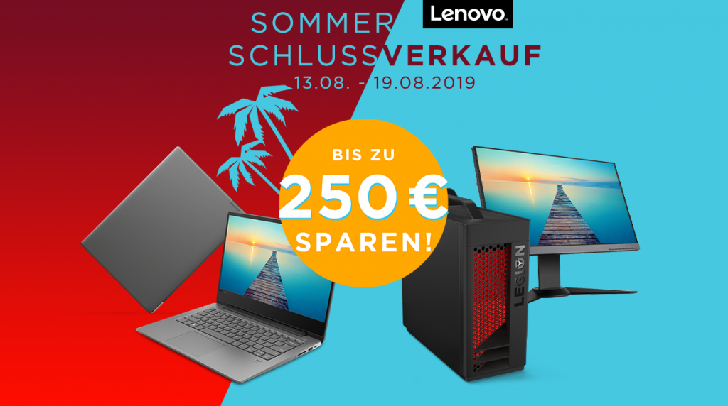 Spart bis zu 250 Euro! Der Lenovo Sommer Schlussverkauf ist da!