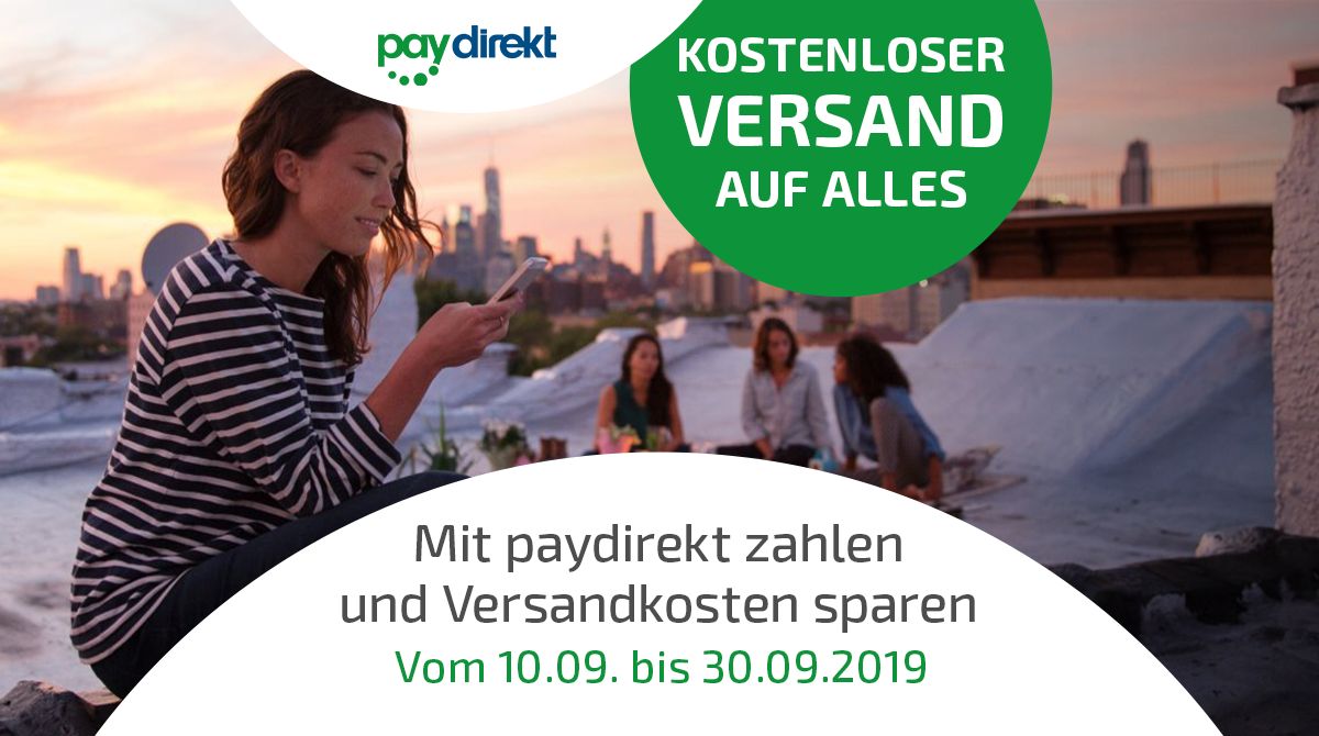 Für kurze Zeit: Keine Versandkosten bei Zahlung mit paydirekt