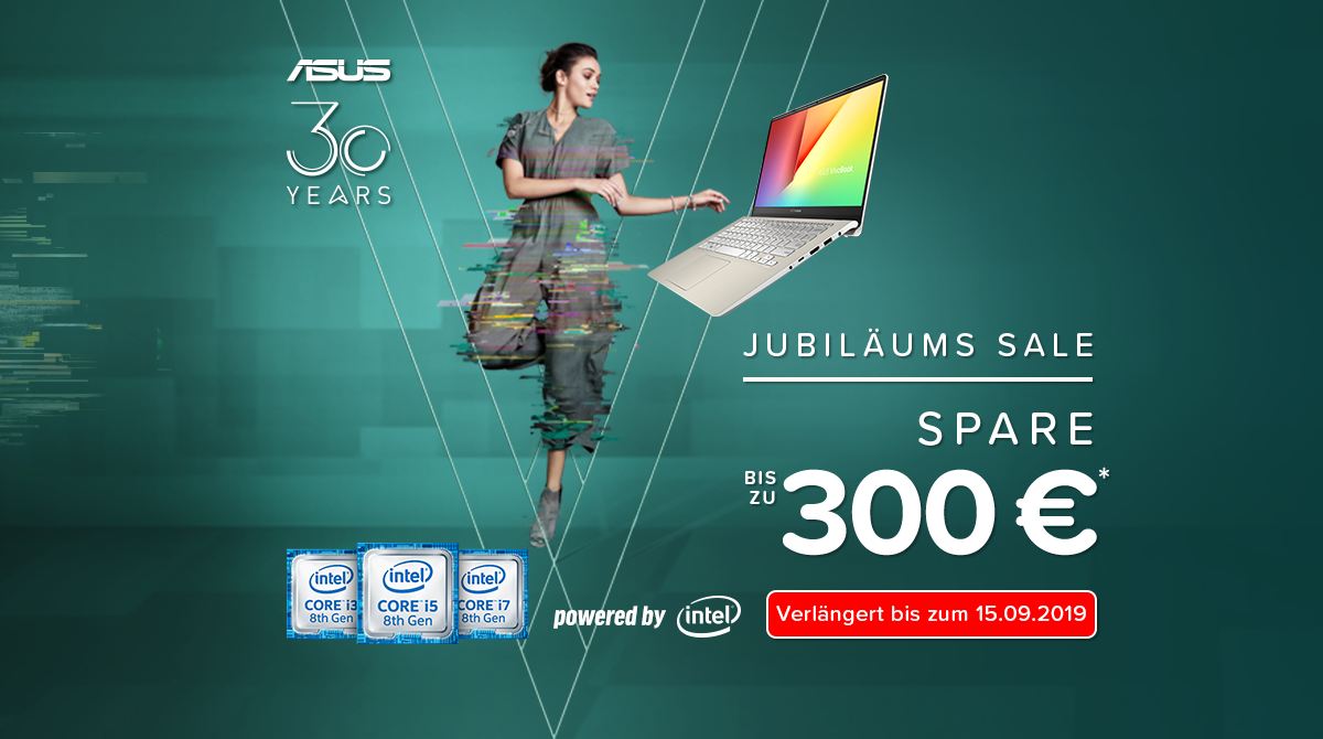 Spare bis zu 300 Euro beim ASUS Jubiläums Sale