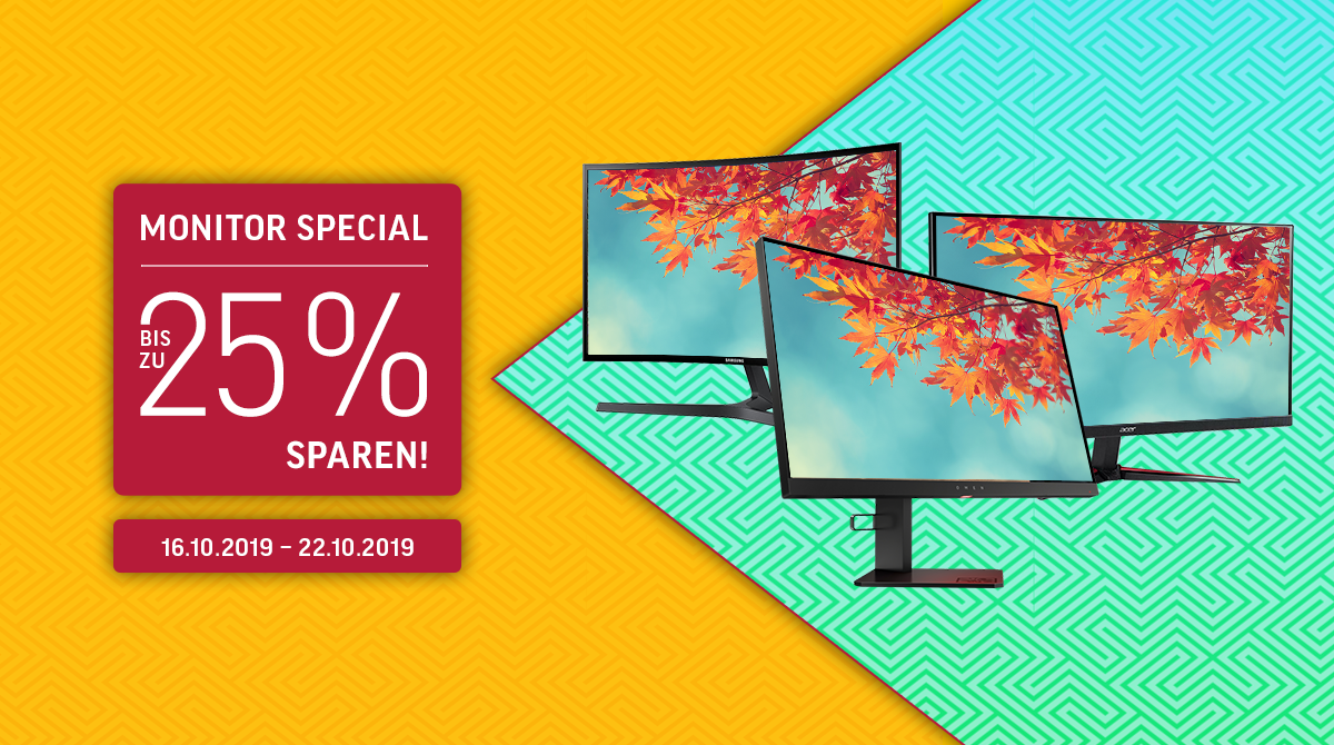 Monitor Special: Spare bis zu 25% auf ausgewählte Monitore