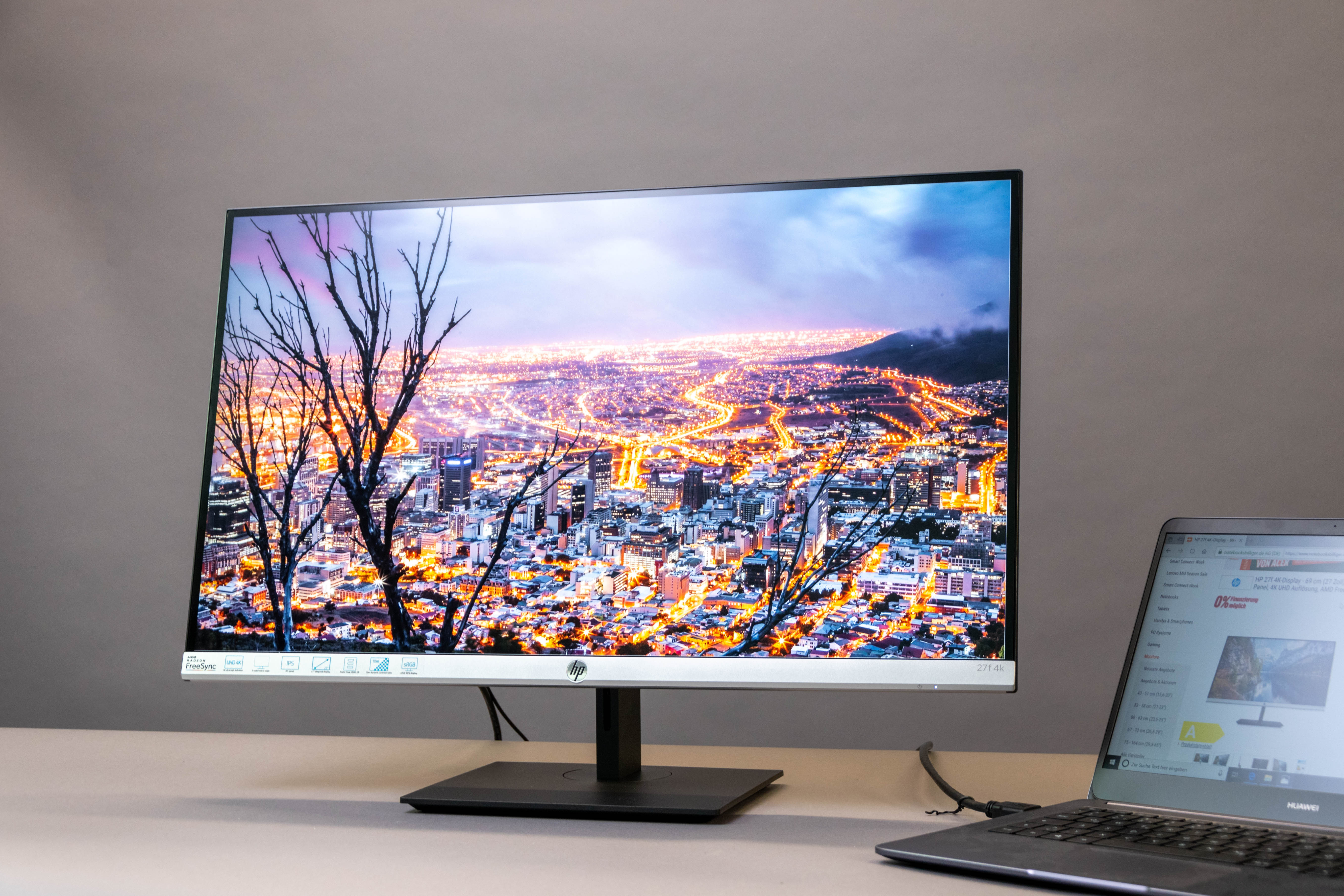 HP 27f 4K: Schlichter 4K-UHD-Monitor mit AMD FreeSync im Test