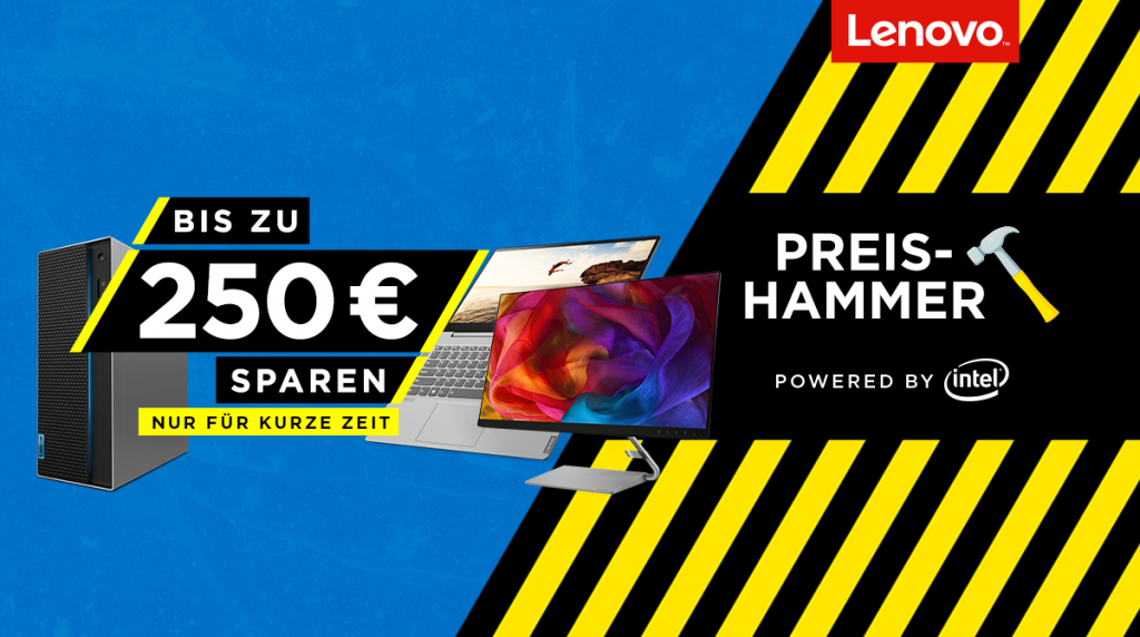 Bis zu 250 Euro sparen beim Lenovo Preishammer