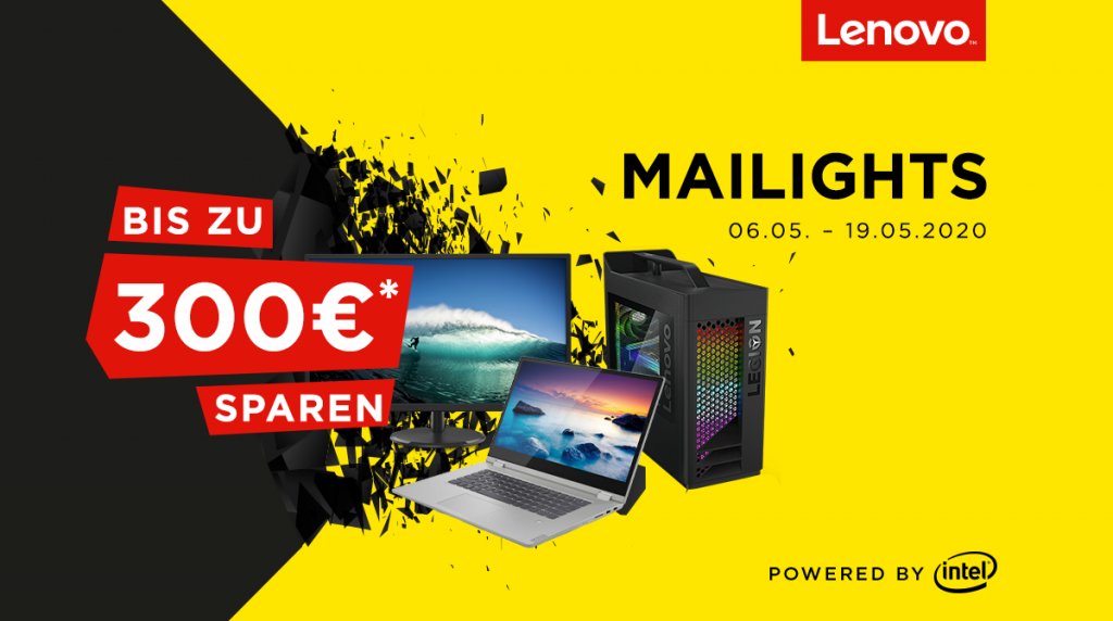 Spare bis zu 300 Euro bei unseren Lenovo Mailights
