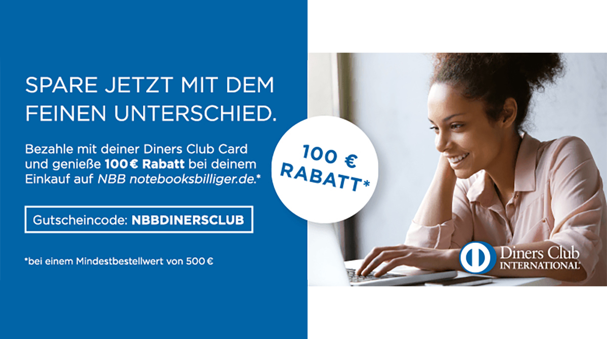 Diners Club: Spart 100 Euro bei einem Einkauf ab 500 Euro Mindestbestellwert