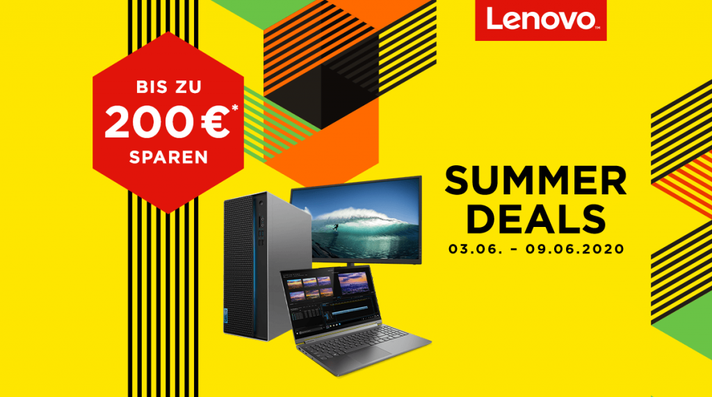 Spare bis zu 200 Euro bei unseren Lenovo Summer Deals