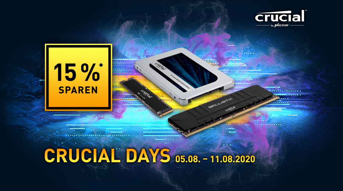 Crucial Days bei NBB – Richtig sparen auf SSDs und Arbeitsspeicher
