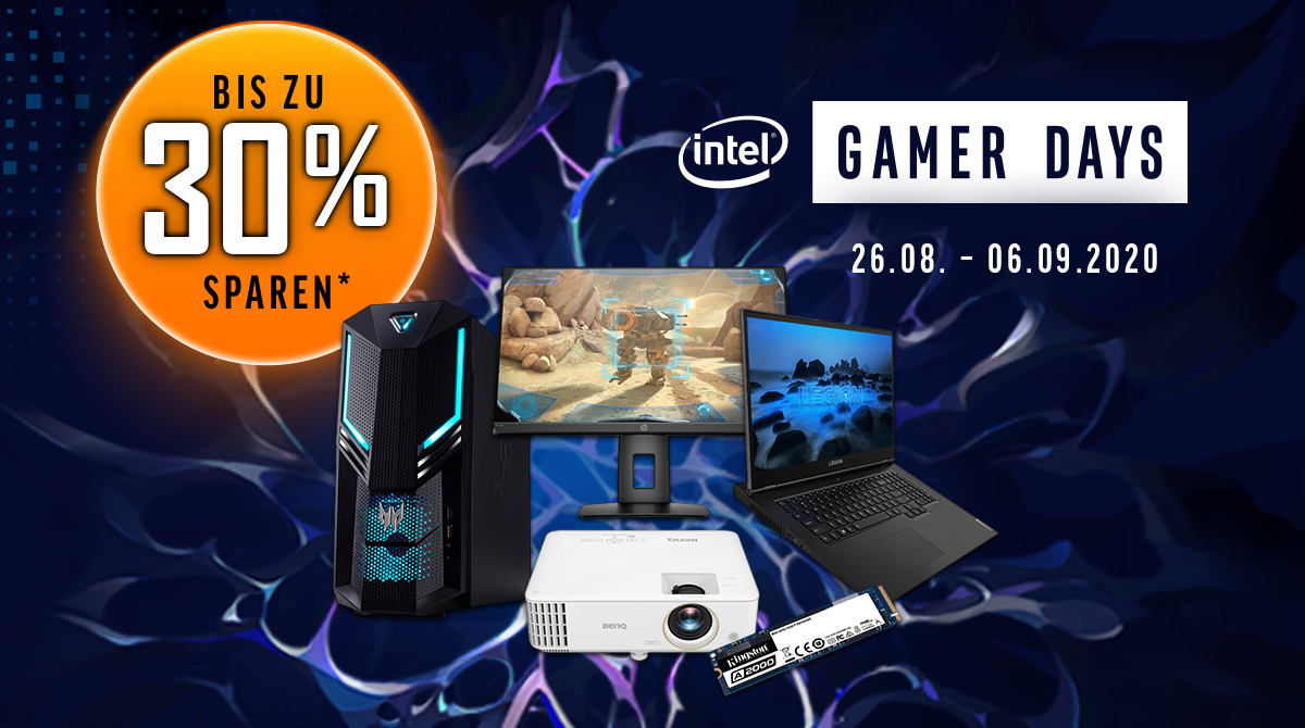 Intel Gamer Days: Spart bis zu 30% auf Notebooks, PCs, Monitore, Hardware und Co.