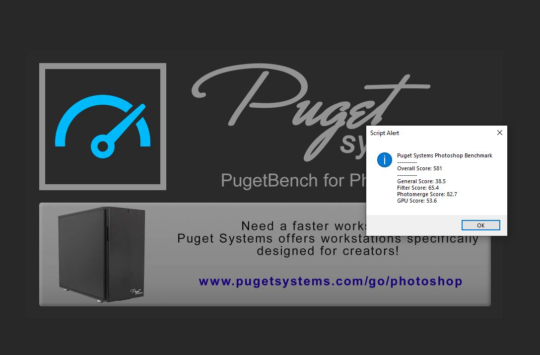 Puget Systems Photoshop Benchmark 2018 Lenovo IdeaPad Flex 5