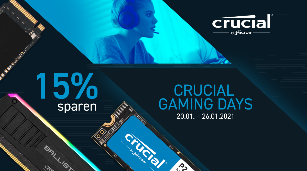 Crucial Gaming Days bei NBB – 15% auf ausgewählte SSDs sparen