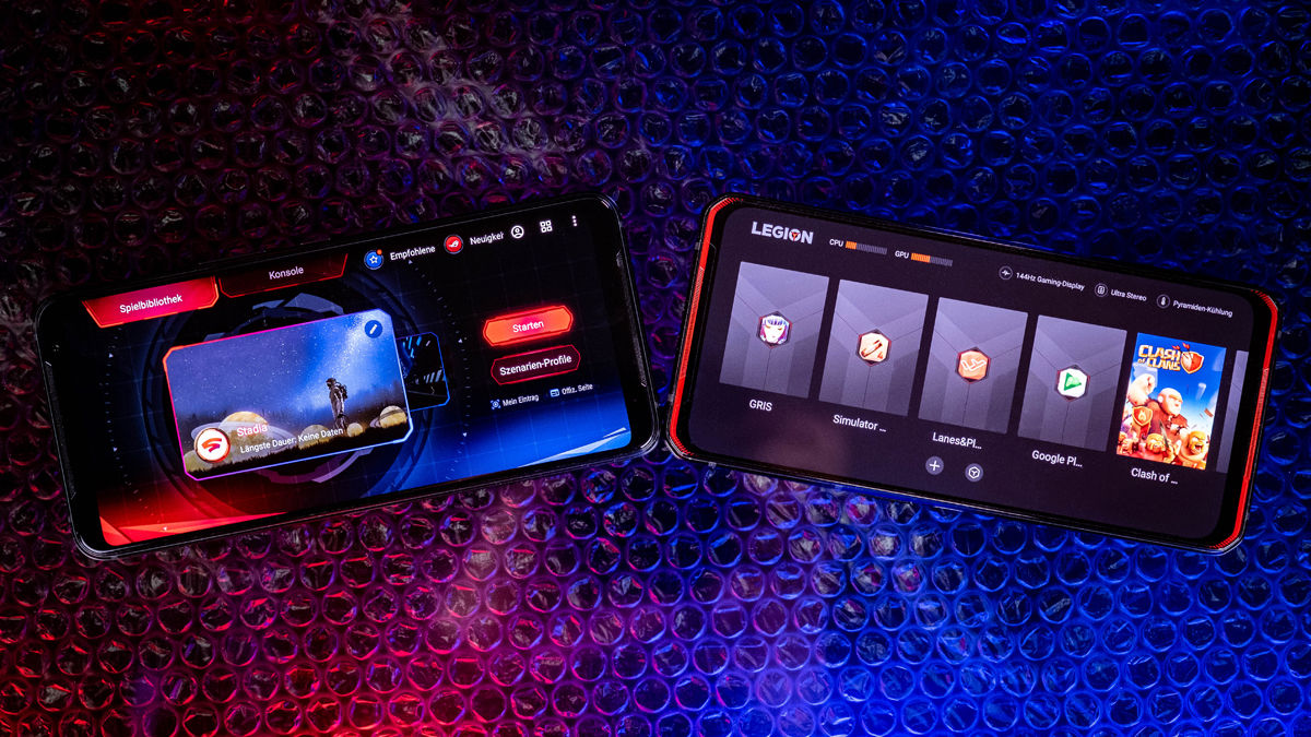 ROG Phone 3 und Legion Phone Duel Gaming-UI