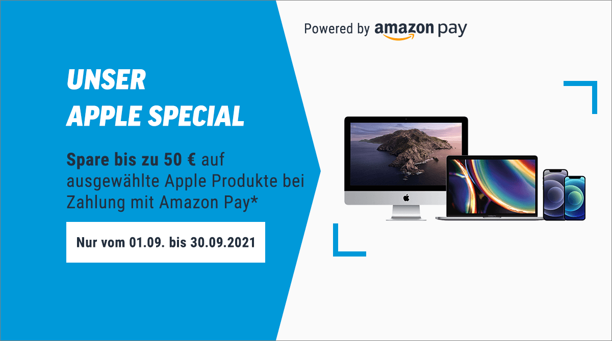 Apple Special (powered by Amazon Pay): Bis zu 50 Euro Rabatt