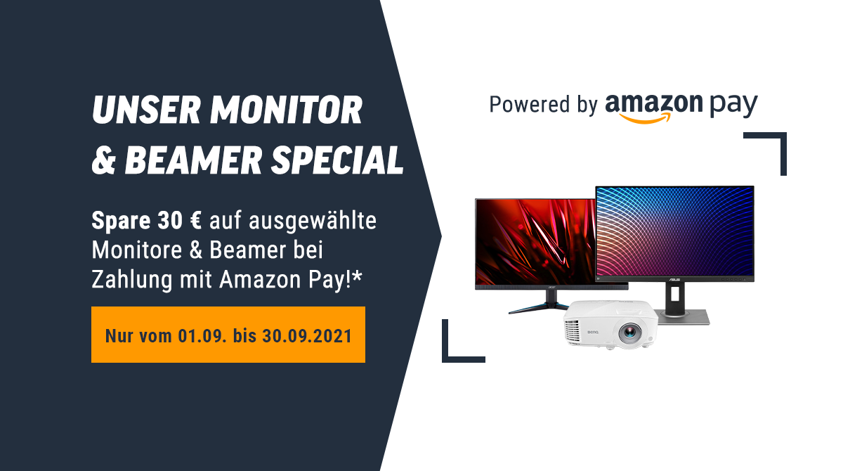 Spare 30 Euro beim Monitor & Beamer Special powered by Amazon Pay