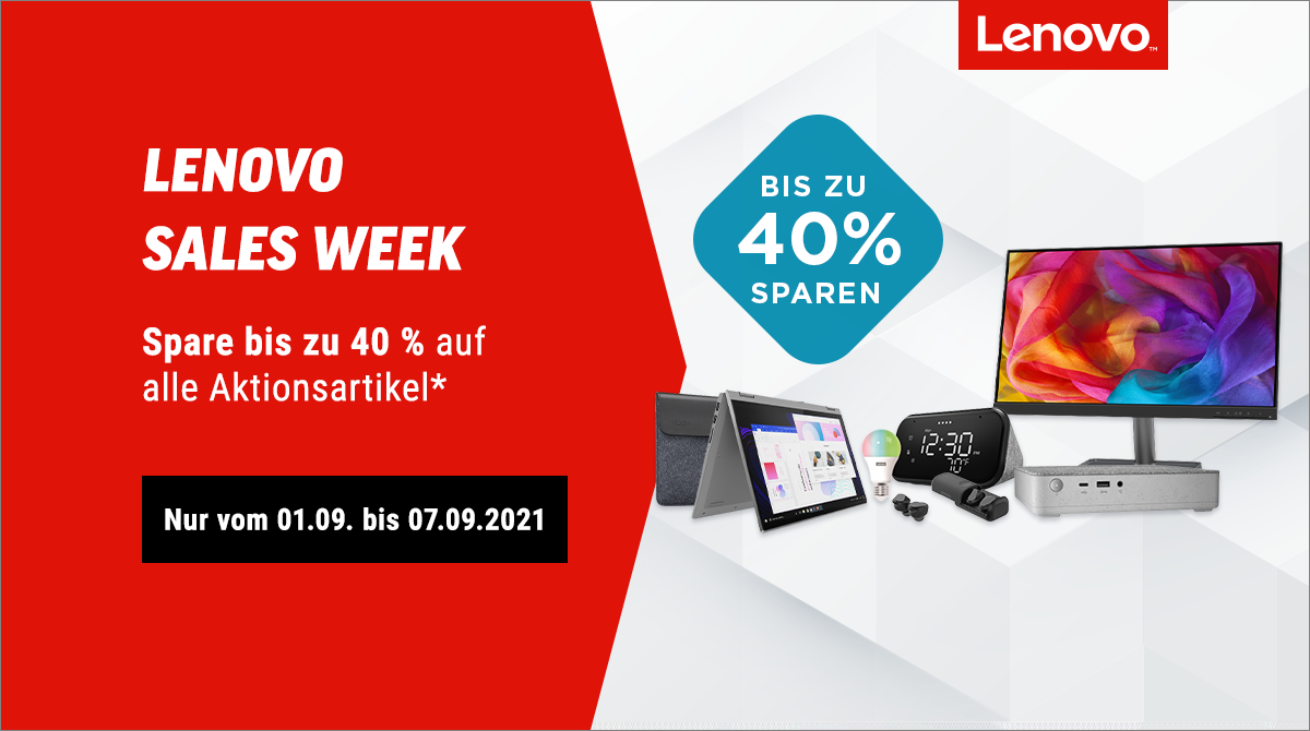 Spare bis zu 40% bei unserer Lenovo Sales Week