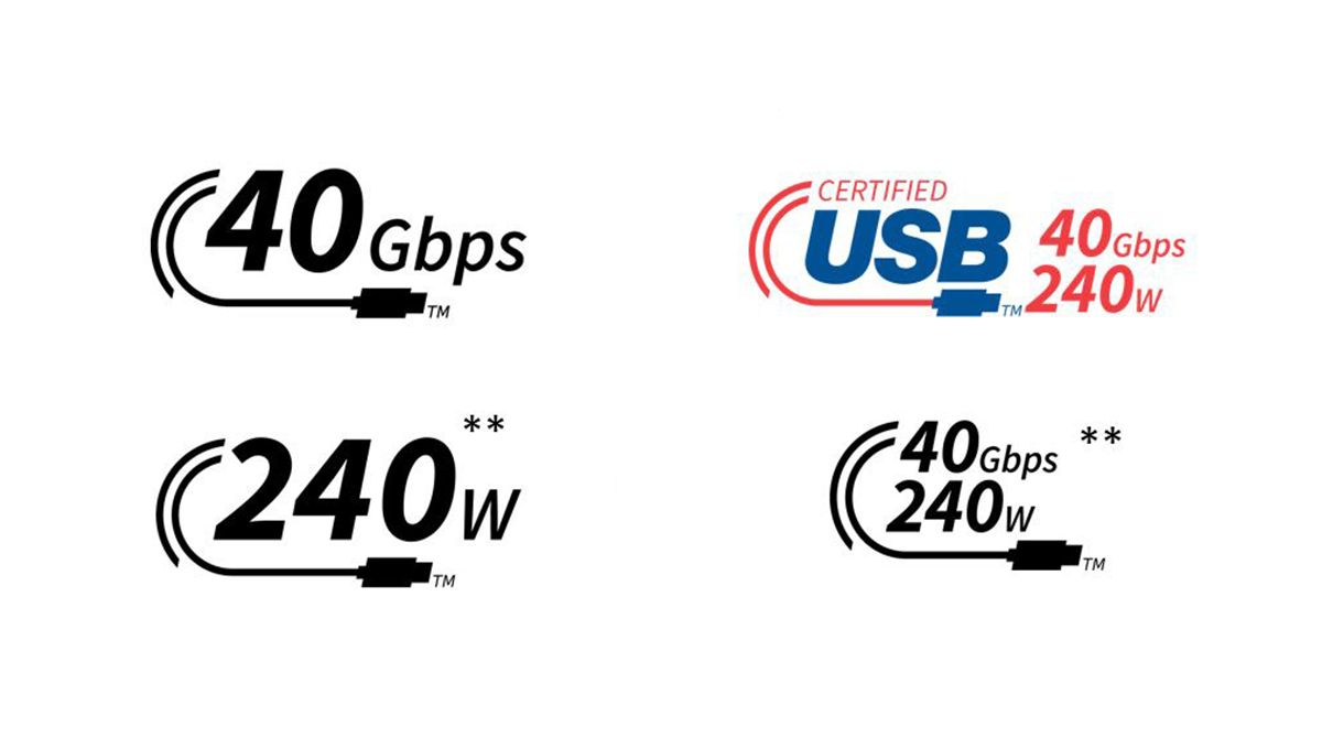 USB-C-Kabel: neue, verwirrende Logos für 240 W-Laden