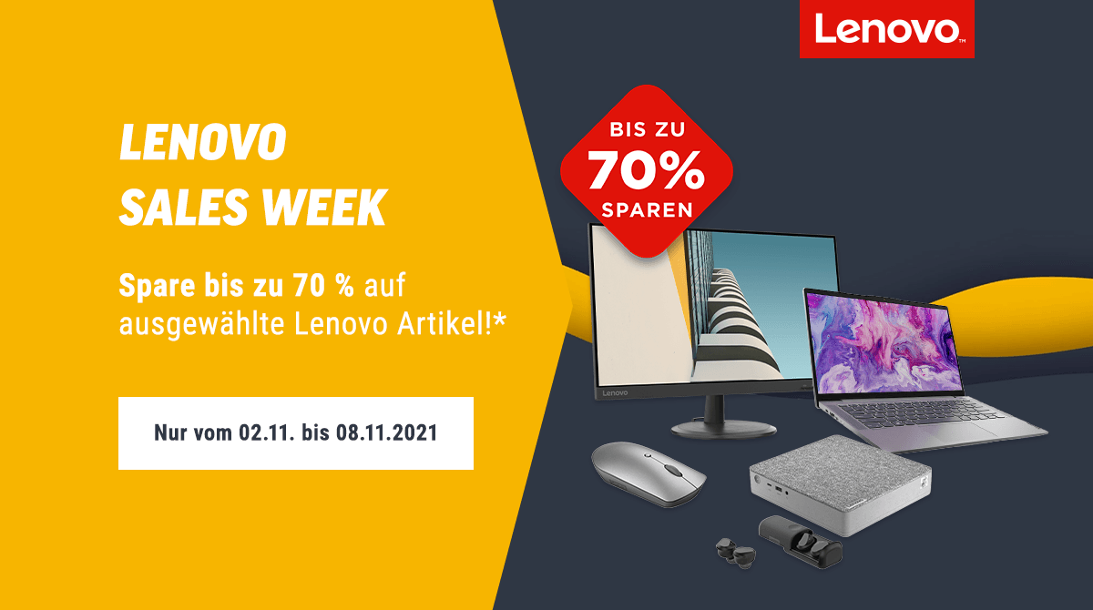 Lenovo Sales Week mit bis zu 70% Rabatt