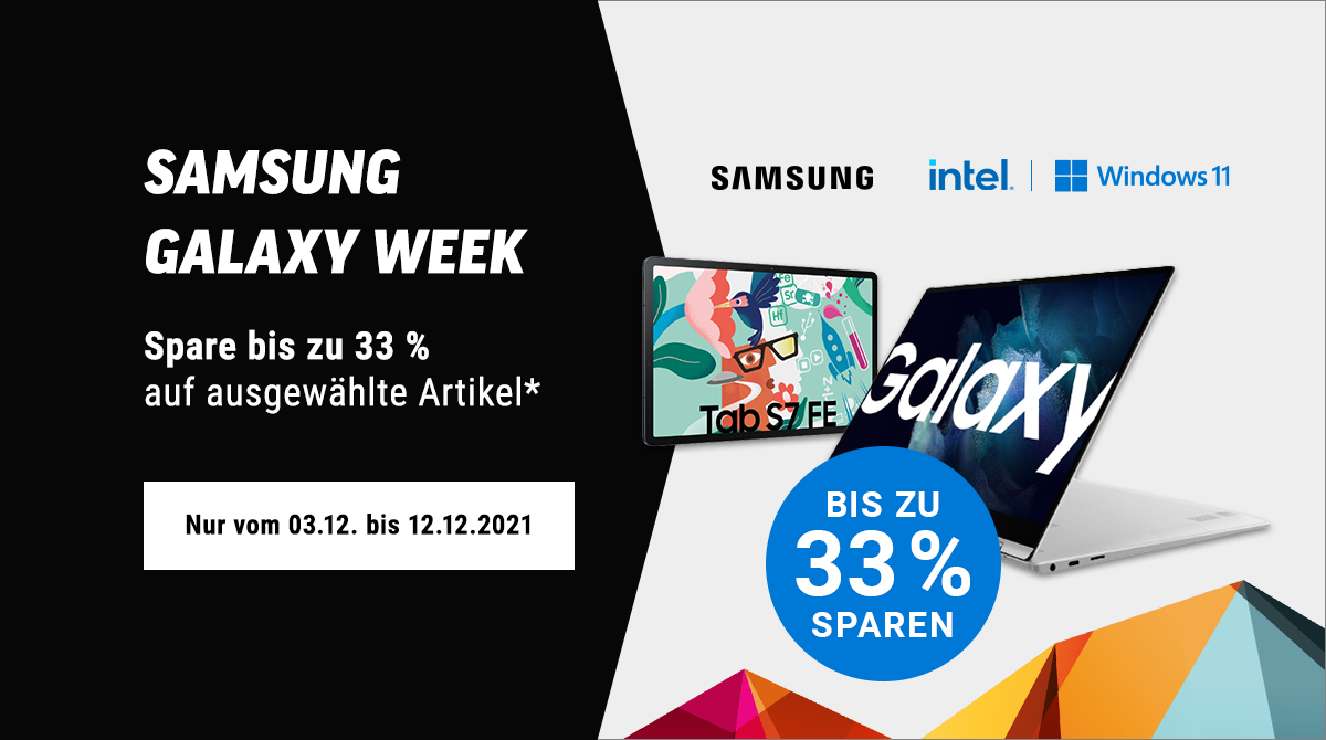 Samsung Galaxy Week: Bis zu 33% Rabatt auf Notebooks und Tablets