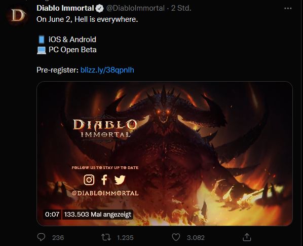 Diablo Immortal Twitter
