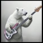 Dall-E 2 Polar Bear playing Bass