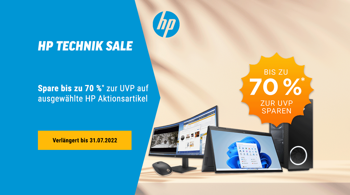 Spare bis zu 70% zur UVP beim HP Technik Sale