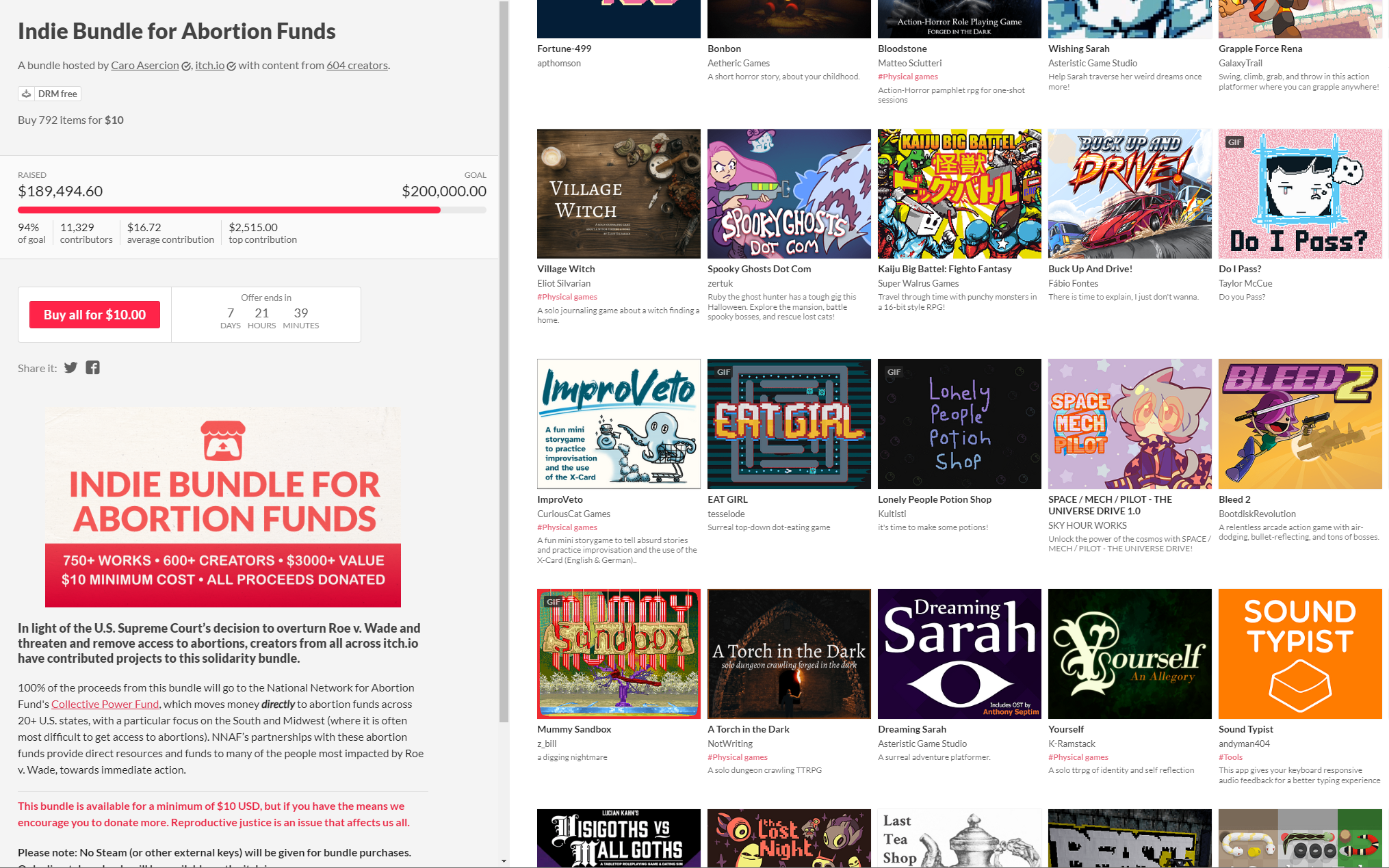 Spenden-Aktion auf itch.io: 10 Dollar für hunderte Spiele und mehr