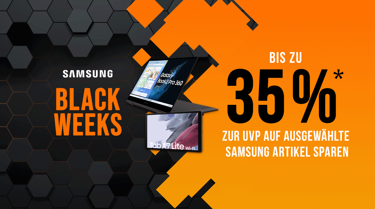 Black Weeks: Spare bis zu 35% zur UVP bei ausgewählten Tablets und Notebooks von Samsung