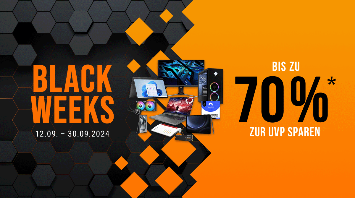 Black Weeks: Sichert euch bis zu 70% Ersparnis zur UVP