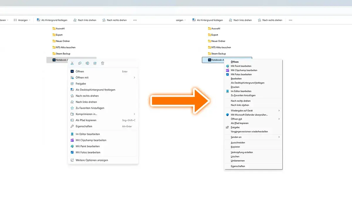 Windows 11: Mit Rechtsklick weitere Optionen immer anzeigen