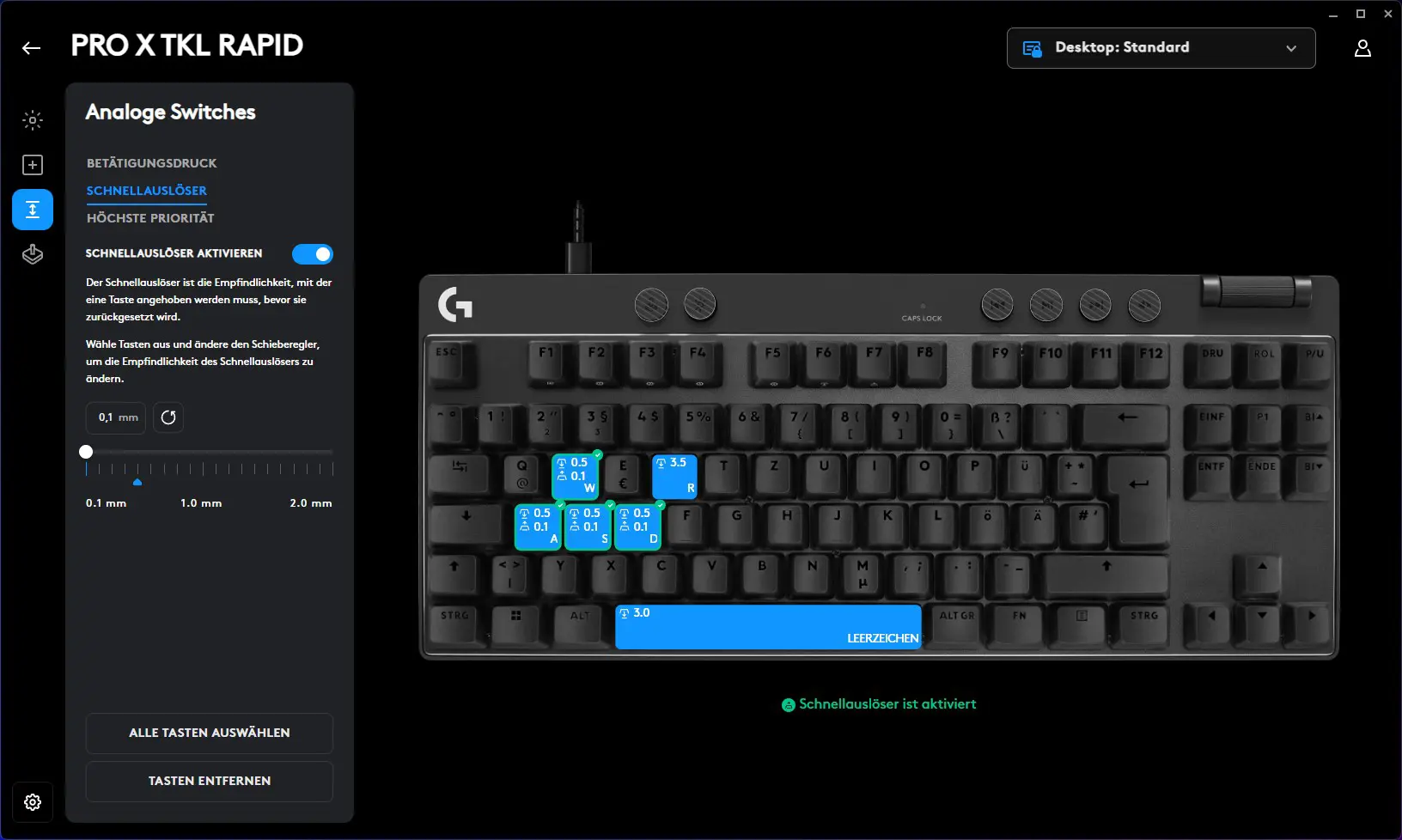 Screenshot Software Logitech Pro X TKL 