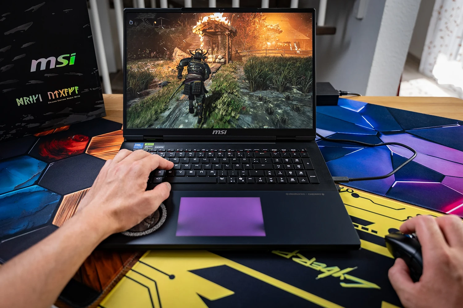 Das MSI Titan 18 HX Gaming Ego-Perspektive