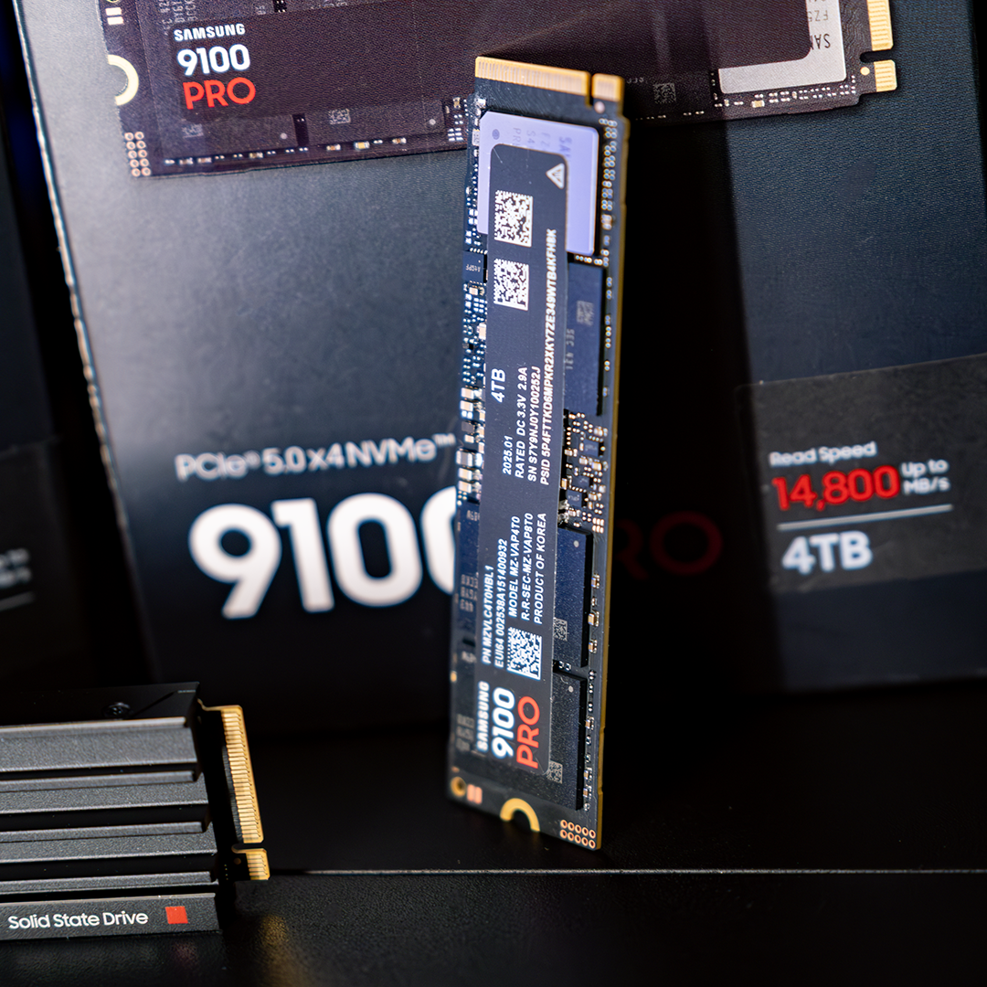 Nahaufnahme Samsung SSD 9100 Pro ohne Heatsink