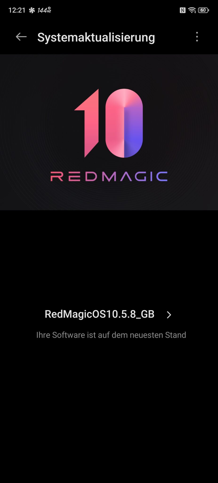 Screenshot Systemaktualisierung