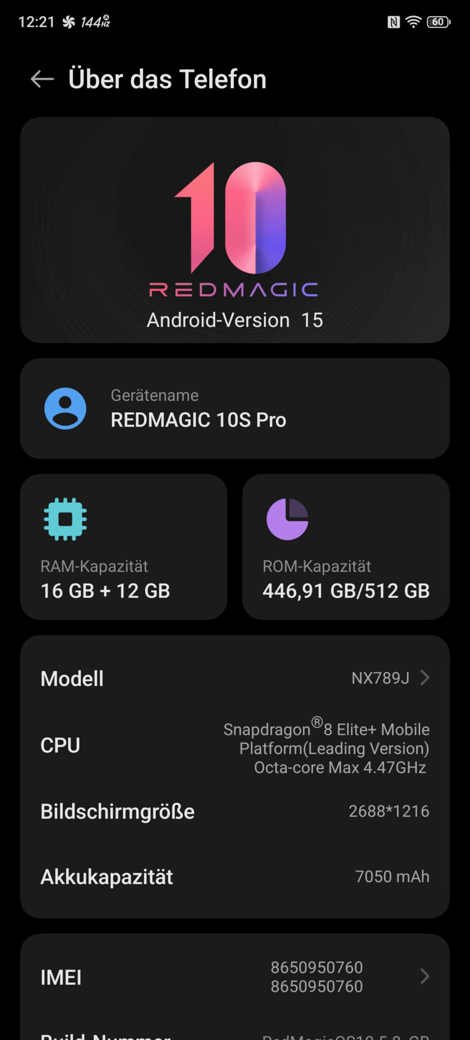 Screenshot Telefon-Einstellungen