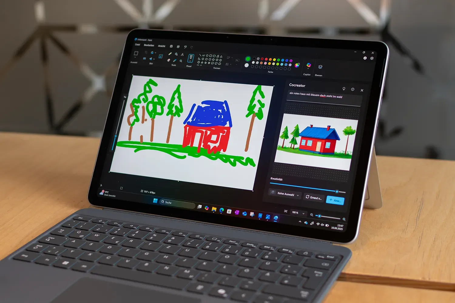 Microsoft Paint mit Coreator-Funktion auf dem Surface Pro 12 Zoll